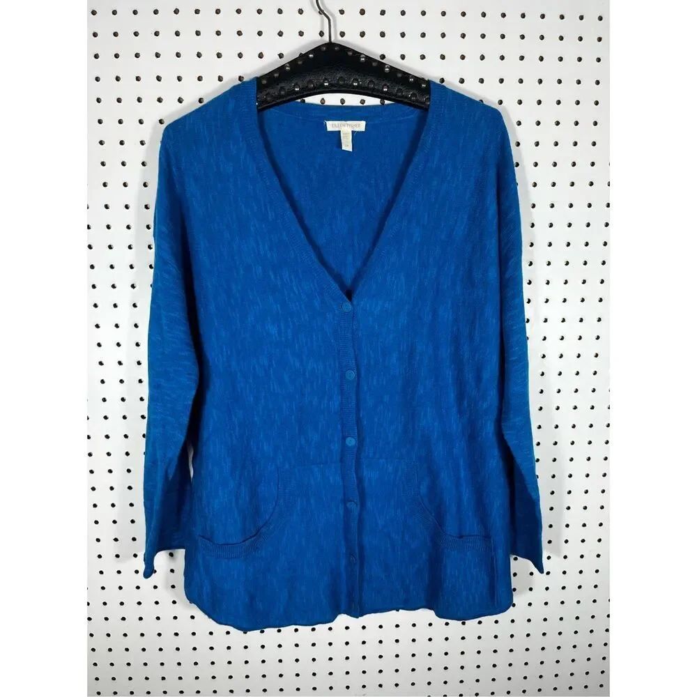 Eileen Fisher button front Linen cardigan size S